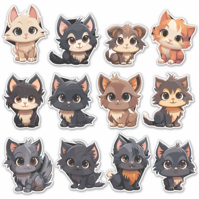 Adorable Cat Stickers Aufkleber (Vorderseite)