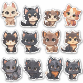 Adorable Cat Stickers Aufkleber