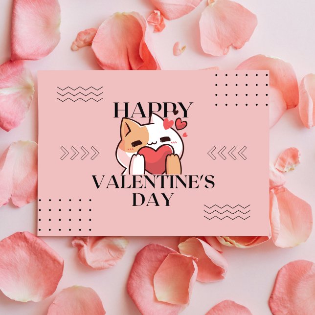 Adorable Cat Valentinstag Postkarte (Von Creator hochgeladen)