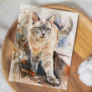 ADORABLE CAT-WASSERFARBEN-ILLUSTRATION POSTKARTE