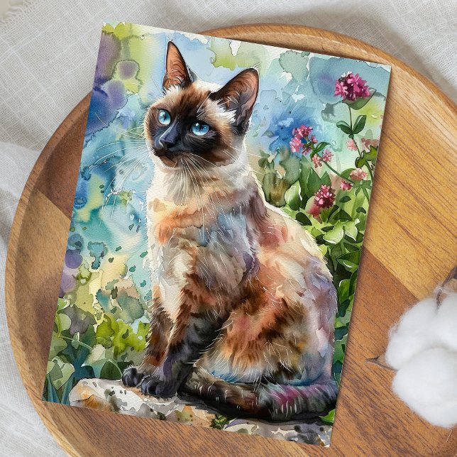 ADORABLE CAT-WASSERFARBEN-ILLUSTRATION POSTKARTE (Von Creator hochgeladen)