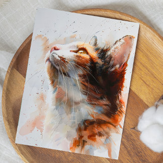 ADORABLE CAT-WASSERFARBEN-ILLUSTRATION POSTKARTE