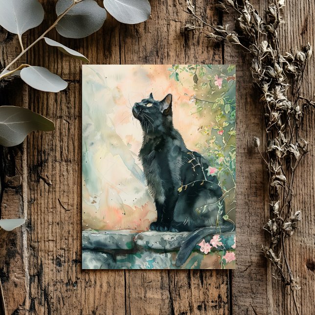 ADORABLE CAT WATERCOLOR ILLUSTRATION POSTKARTE (Von Creator hochgeladen)
