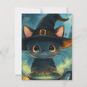 Adorable Cat Witz Postkarte