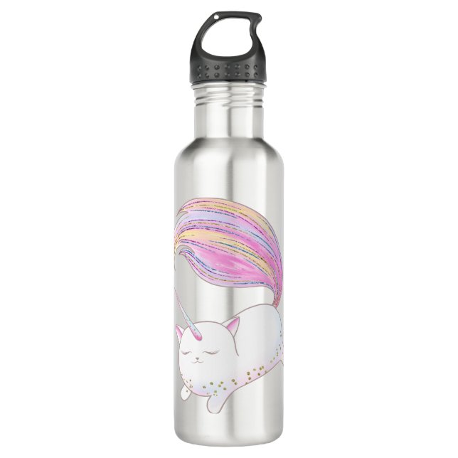 Adorable Caticorn Edelstahlflasche (Vorderseite)