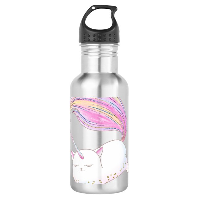 Adorable Caticorn Edelstahlflasche (Vorderseite)