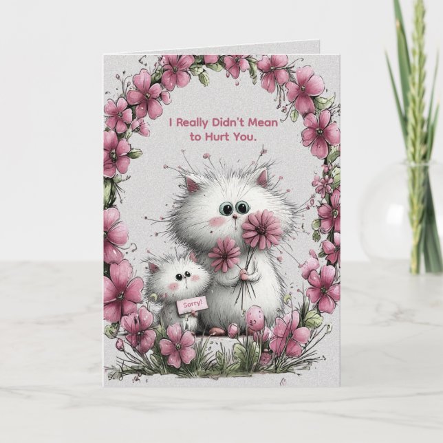 Adorable Cats Apology Greeting Card Karte (Vorderseite)