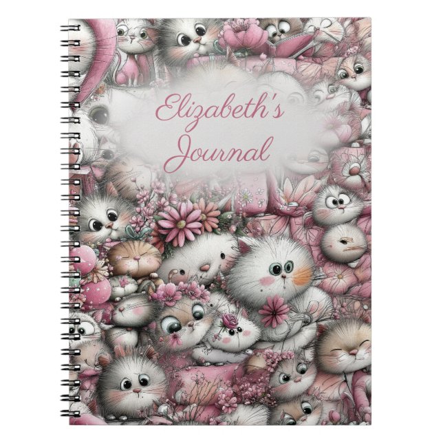 Adorable Cats Collage Spiral Notebook Notizblock (Vorderseite)