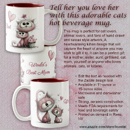 Adorable Cats Illustrations Mug Zweifarbige Tasse