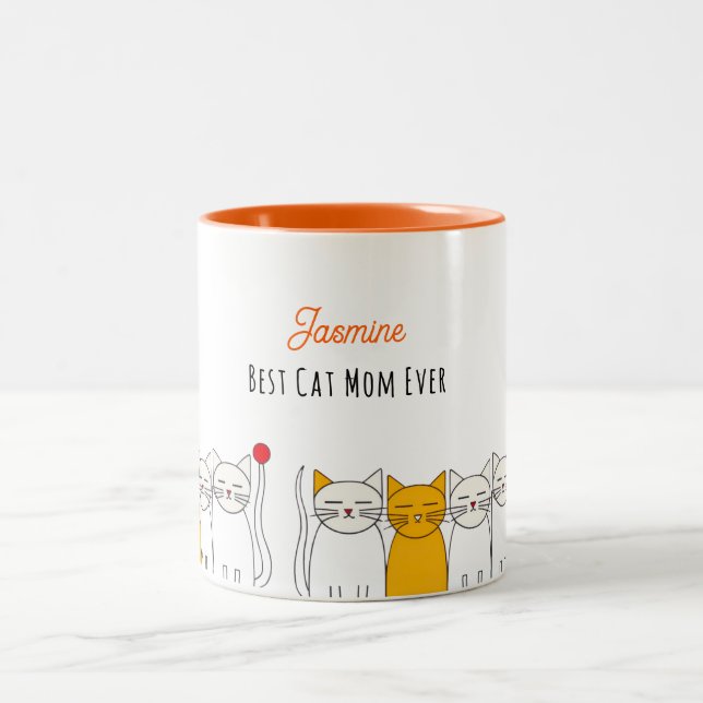 Adorable Cats Tasse - Personalisierte Katze Mama G (Mittel)