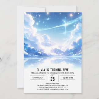 Adorable Celestial Digital Geburtstag Einladung