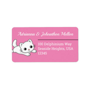 Adorable Chat Personnalisé Étiquette de adresse ro