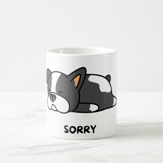 Adorable chien français bulldog "désolé" Mug (Centre)