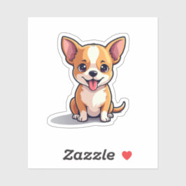 Adorable Chihuahua Doggie, spunky, isometrisch, kl Aufkleber