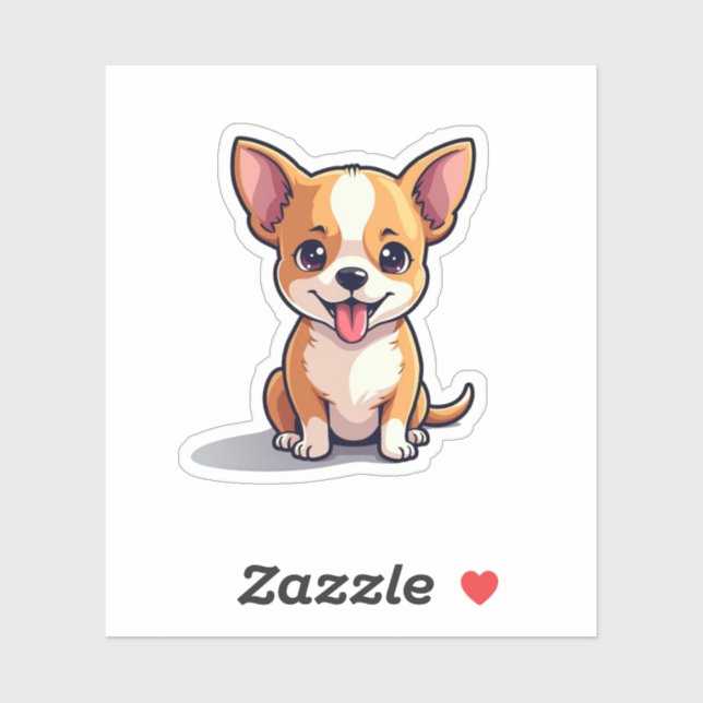 Adorable Chihuahua Doggie, spunky, isometrisch, kl Aufkleber (Blatt)