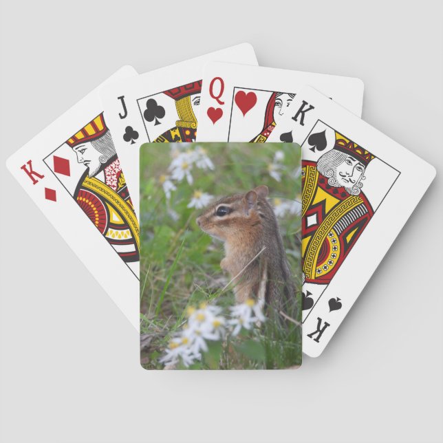 Adorable Chipmunk in Blume Spielkarten (Rückseite)