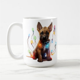 ADORABLE CHRISTMAS BELGIAN MALINOIS PUPPY KAFFEETASSE