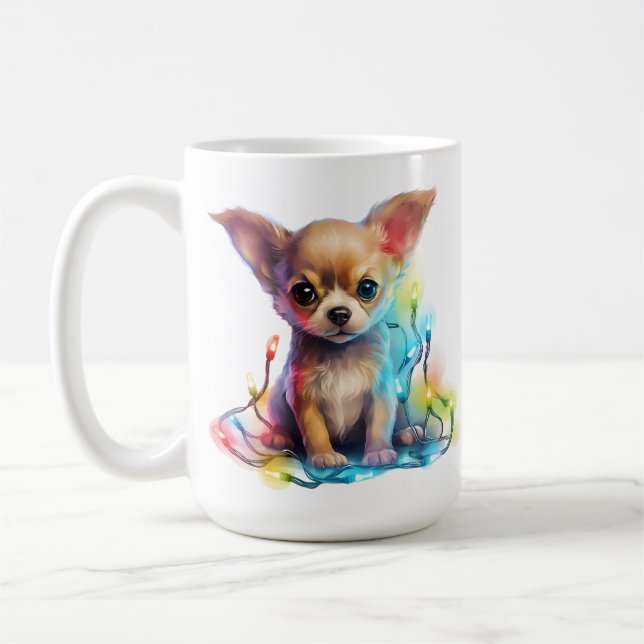 ADORABLE CHRISTMAS CHIHUAHUA PUPPY DOG KAFFEETASSE (Links)