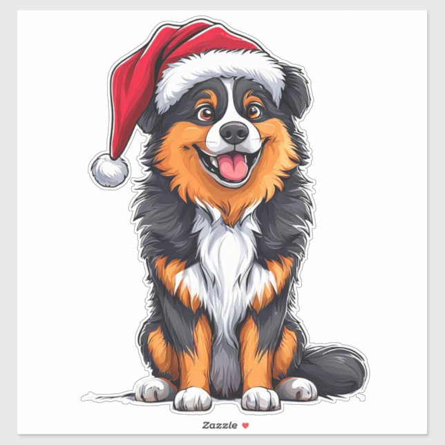 Adorable Christmas Dog Aufkleber (Blatt)