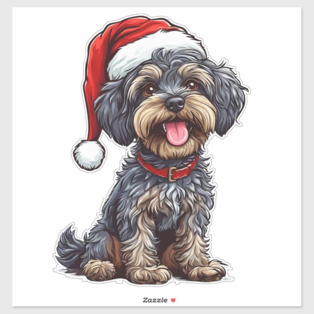 Adorable Christmas Dog Aufkleber (Blatt)
