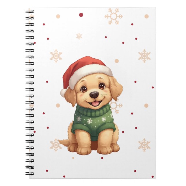 Adorable Christmas Dog - Festive Puppy Christmas Notizblock (Vorderseite)