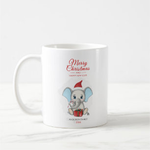 Adorable Christmas Elephant PERSONALISIERT Kaffeetasse