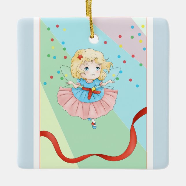 Adorable Christmas Fairy Keramikornament (Vorderseite)