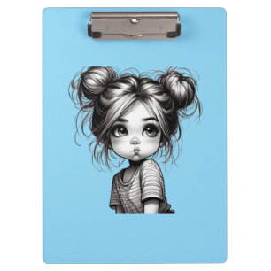 Adorable Christmas Girl mit Pout - Niedliches Gesc Klemmbrett