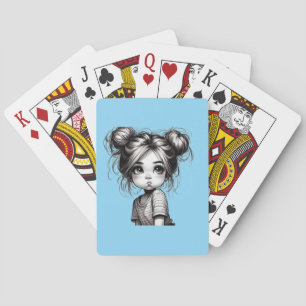 Adorable Christmas Girl mit Pout - Niedliches Gesc Spielkarten