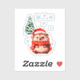 Adorable Christmas Hedgehog Sticker - Festive Wint
