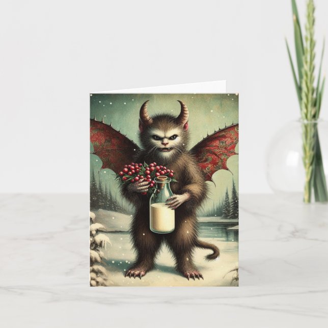 Adorable Christmas Horror Kitty Fairy Karte (Vorderseite)