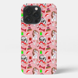 Adorable Christmas Shih Tzu Pattern iPhone 13 Pro Hülle