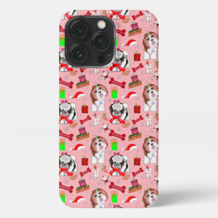 Adorable Christmas Shih Tzu Pattern iPhone 13 Pro Hülle