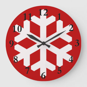 Adorable Christmas Snowflake Clock! Große Wanduhr