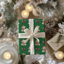 Adorable Christmas Teddy Bär Custom Foto Geschenkpapier