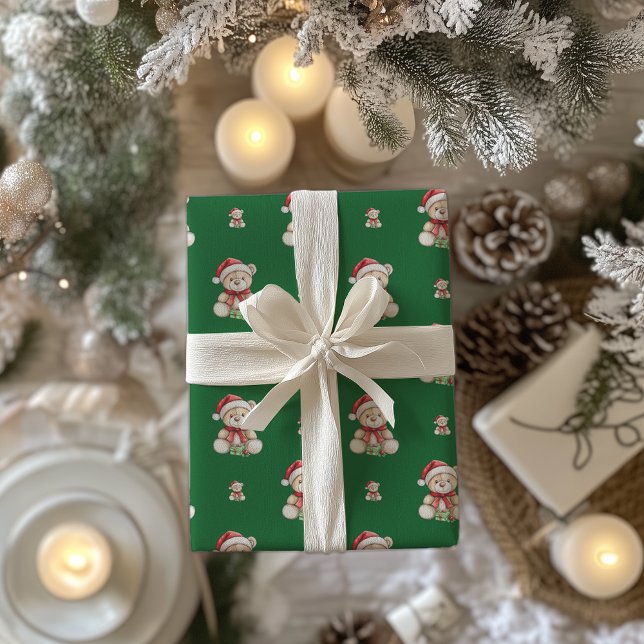 Adorable Christmas Teddy Bär Geschenkpapier (Von Creator hochgeladen)