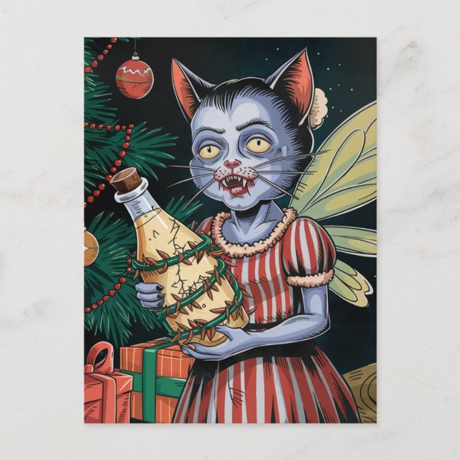 Adorable Christmas Vampire Fairy Postkarte (Vorderseite)
