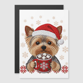 Adorable Christmas Yorkshire Terrier Magnetic Card Magnetkarte