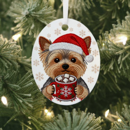 Adorable Christmas Yorkshire Terrier Ornament Aus Metall
