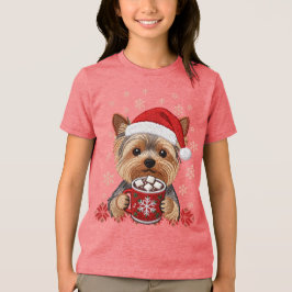 Adorable Christmas Yorkshire Terrier Tri-Blend Shirt