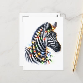 Adorable Christmas Zebra Postkarte