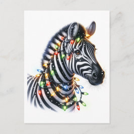 Adorable Christmas Zebra Postkarte