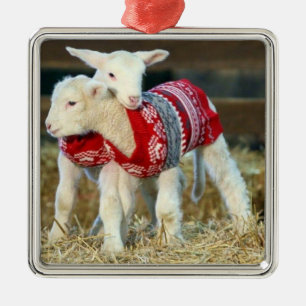 *ADORABLE CHRISTMAS ZIEGEN IN SWEATERN* ORNAMENT AUS METALL