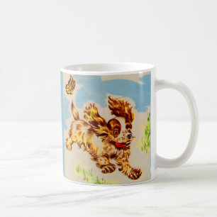 Adorable Cocker Spaniel Welpe auf dem Lauf Kaffeetasse