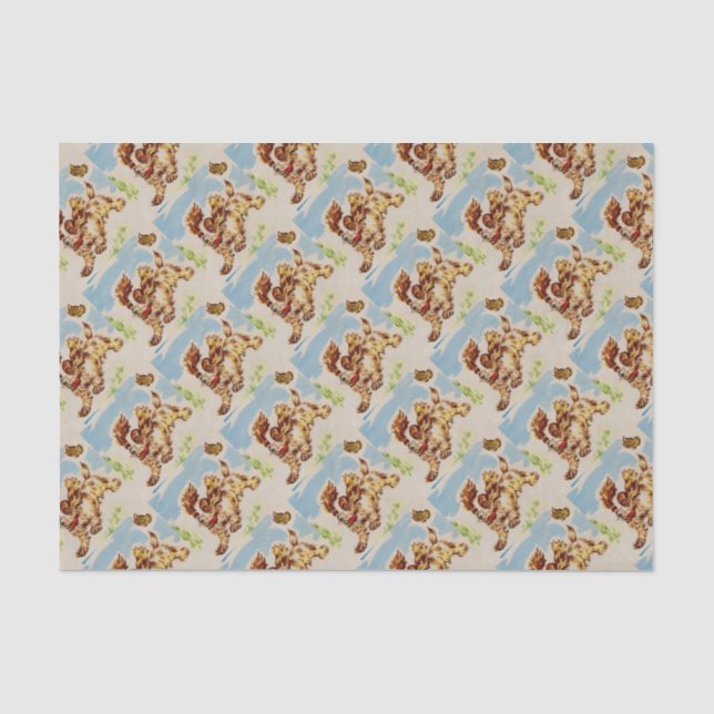 Adorable Cocker-Spaniel-Welpe auf dem Lauf Seidenpapier (Vorderseite)