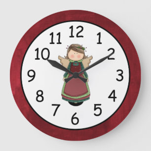 Adorable Country Angel Doll Große Wanduhr