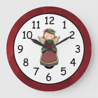 Adorable Country Angel Doll Große Wanduhr