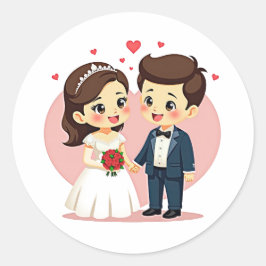 Adorable Couple Wedding Stickers