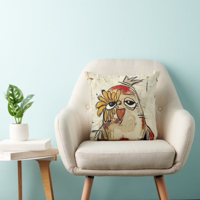 Adorable Coussin Artistique d'oiseaux! (Chaise)