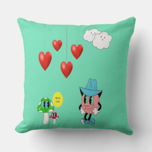 "Adorable Coussin de dessin animé Emoji & Champign